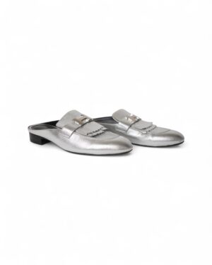 Hermès Sandali Rivoli Argento Metallizzato