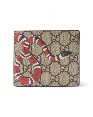Gucci Portafoglio Snake GG Supreme Nero