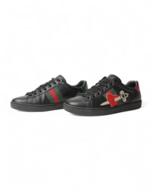 Gucci Sneakers Ace Heart Web Nera