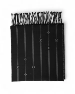Louis Vuitton Sciarpa Monogram Stripes Lana Nero