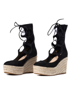 Dior Sandalo Espadrillas Rafia Camoscio Nero