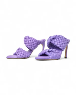 Bottega Veneta Sandalo Padded Intreccio Viola
