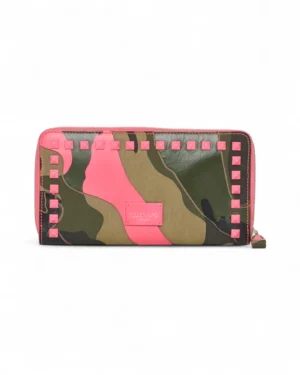 Valentino Portafoglio Rockstud Zip Camouflage