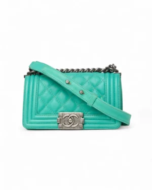 Chanel Boy Mini Trapuntata Turchese