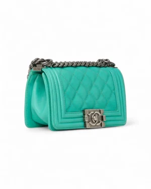 Alternative view of Chanel Boy Mini Trapuntata Turchese