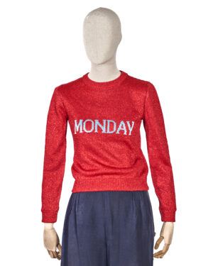 Alberta Ferretti Maglione Monday Lurex Rosso