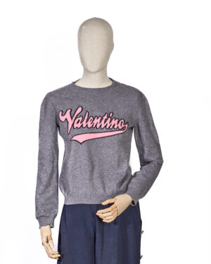 Valentino Maglione Logo Lana Grigio