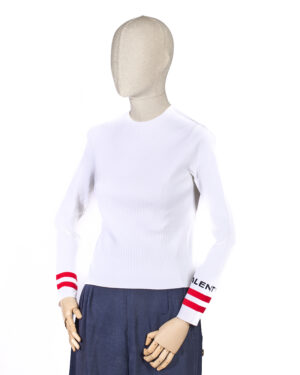 Valentino Maglioncino Coulisse Logo Bianco