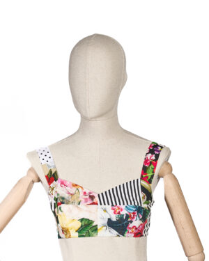 Dolce & Gabbana Corsetto Patch Bicolor Bianco