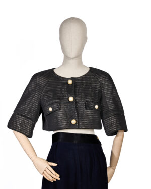 Chanel Giacca Traforata Pearl Nera