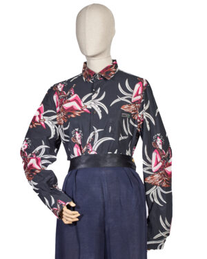 Prada Camicia Hawaiana Cotone Blu