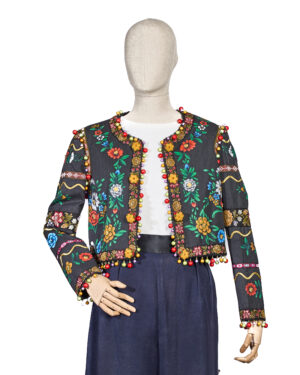Moschino Giacca Vintage Flowers Pearl Multicolor