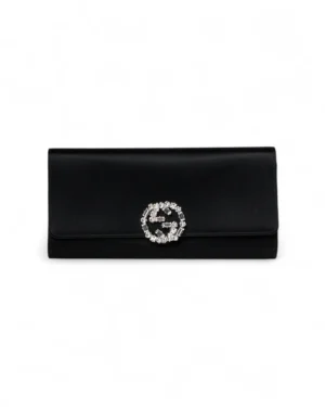 Gucci Clutch Medium Swarovski Raso Nero