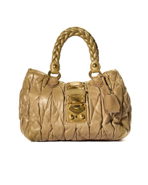 Miu Miu Shopper Square Small Groffata Beige