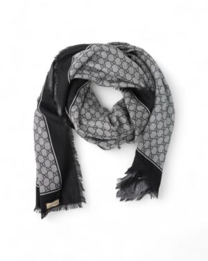 Gucci Sciarpa GG Supreme Lurex Nera