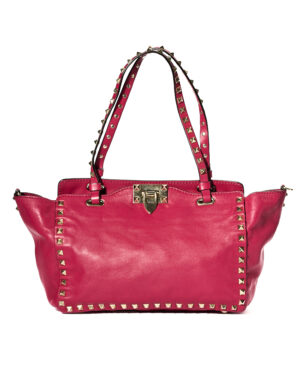 Valentino Rockstud Shopper Small Fucsia