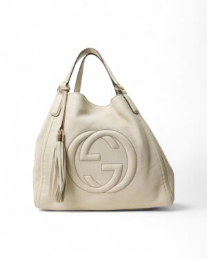 Gucci Soho Shopper Medium Granulata Bianca