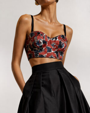 Alternative view of Dolce & Gabbana Corsetto Flower Laminato Blu