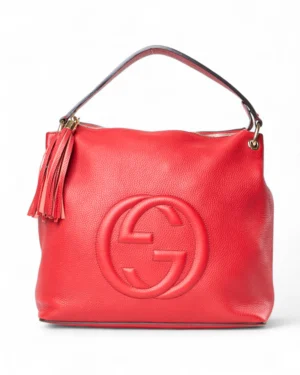 Gucci Soho Shopper Hobo Medium Granulata Rossa