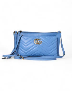 Gucci Pochette Double GG Marmont Azzurra