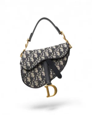 Dior Saddle Strap Small Oblique Blu