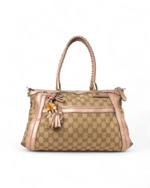 Gucci Shopper Bella Bamboo Medium GG Rosa