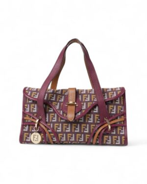 Fendi Pochette Mini FF Logomania Bordeaux