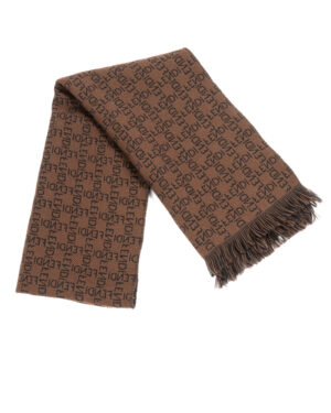 Fendi Sciarpa Lana Logomania Marrone