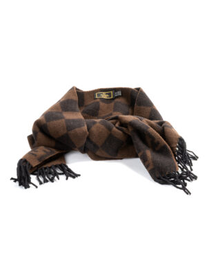 Fendi Sciarpa FF Quadri Marrone