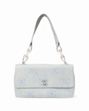 Chanel Sottospalla Chain CC Denim Azzurra