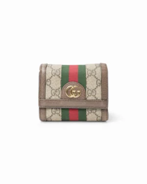 Gucci Portafoglio Compatto Ophidia GG Marrone