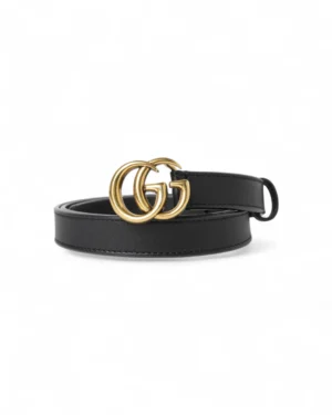 Gucci Cintura Slim GG Marmont Nera