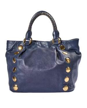 Miu Miu Shopper Medium Borchie Blu