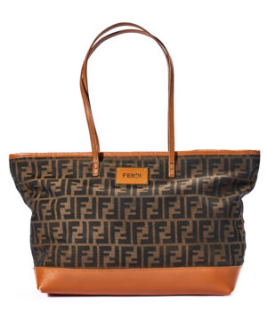 Fendi Roll Bag Large FF Logomania Marrone
