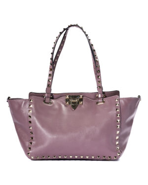 Valentino Rockstud Shopper Medium Malva