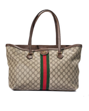 Gucci Shopper Ophidia Medium Web GG Supreme Marrone