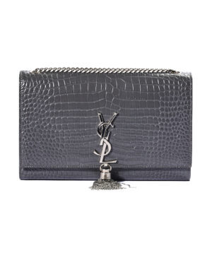 Saint Laurent Kate Nappina Medium Cocco Grigia