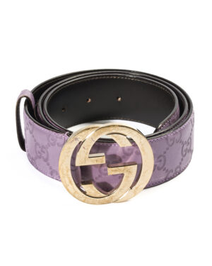 Gucci Cintura Interlocking Guccissima Lilla