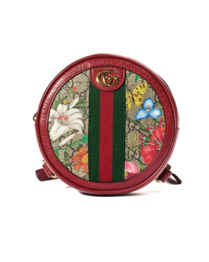 Gucci Zaino Mini Round Ophidia Flora Rosso