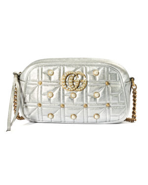 Gucci Camera Bag GG Marmont Pearl Argento