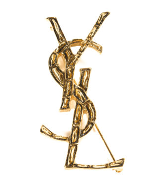 Saint Laurent Spilla Logo Intrecciata Oro