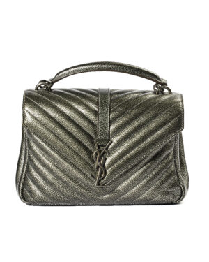 Saint Laurent College Medium Matelassè Grigia