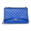 Chanel Maxi Jumbo Timeless Caviar Blu Elettrico