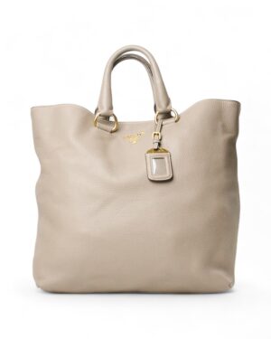 Prada Shopper Vertical GM Martellata Fango