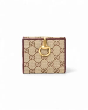 Gucci Portafoglio Horsebit GG Supreme Bordeuax