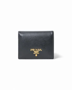 Prada Portafoglio Compatto Saffiano Nero