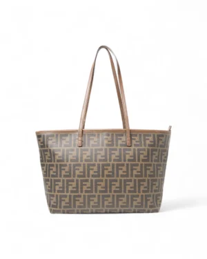 Fendi Roll Bag Medium FF Logomania Marrone