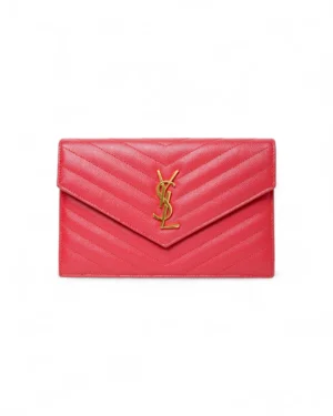 Saint Laurent Envelope Cassandre Small Granulata Rossa