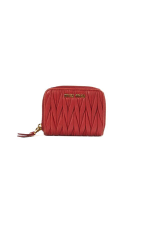 Miu Miu Portafoglio Zip Groffato Rosso