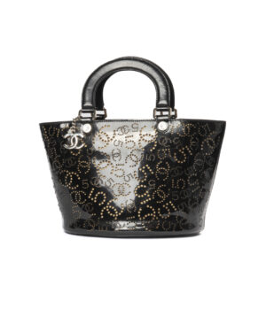 Chanel Tote Bucket Coco Small Traforata Vernice Nero